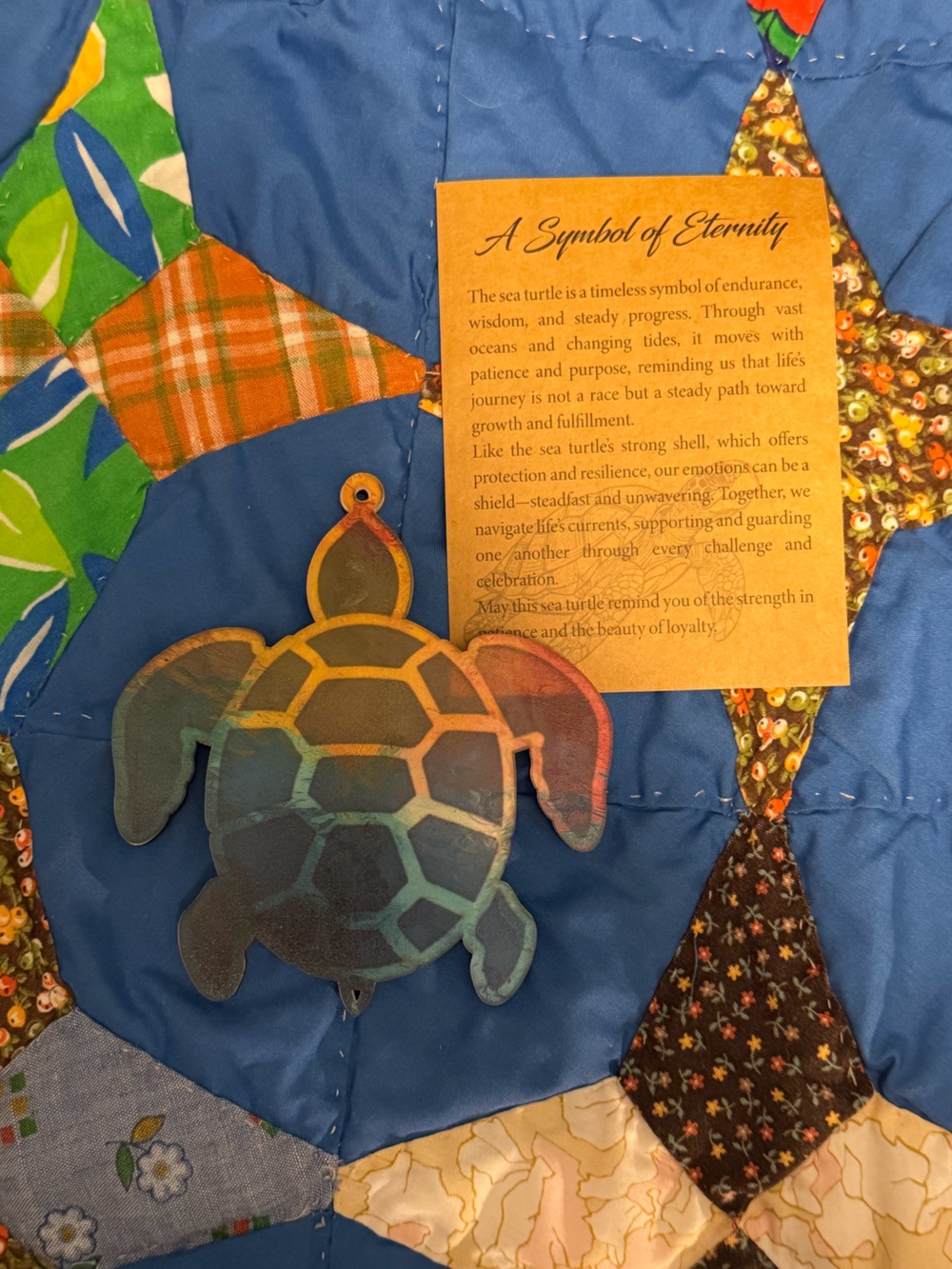 Decorative Sea Turtle Ornament in Blue-Green - Home Accents